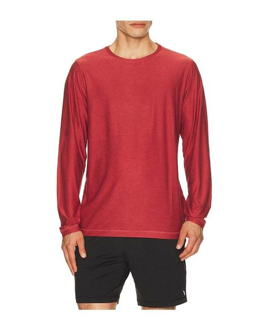 vuori Red Strato Tech Long Sleeve Tee for men