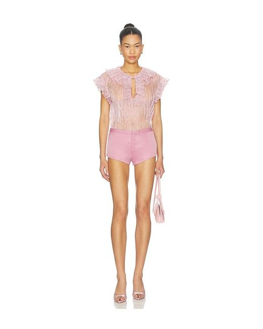 AKNVAS Pink Este Ruffle Top