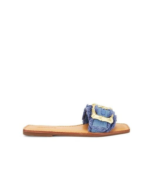 SCHUTZ SHOES Blue Enola Flat Sandal