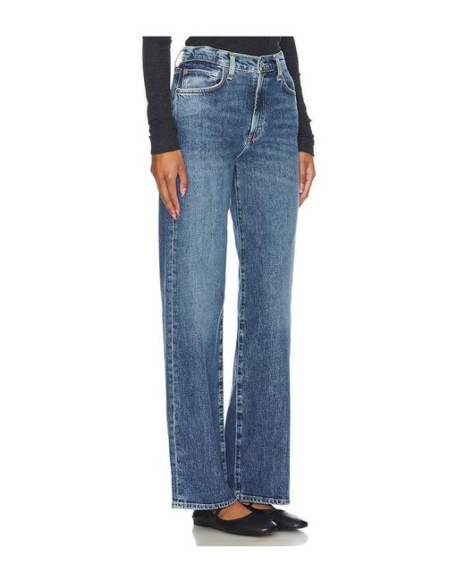 Agolde Blue Harper Mid Rise Relaxed Straight Jeans