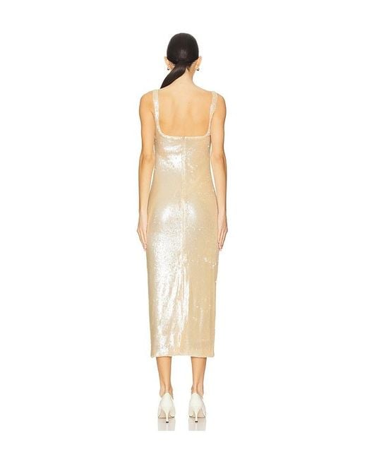 L'academie White 'Academie Ceci Sequin Midi Dress