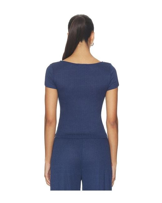 ALL THE WAYS Blue Romee Button Up Tee