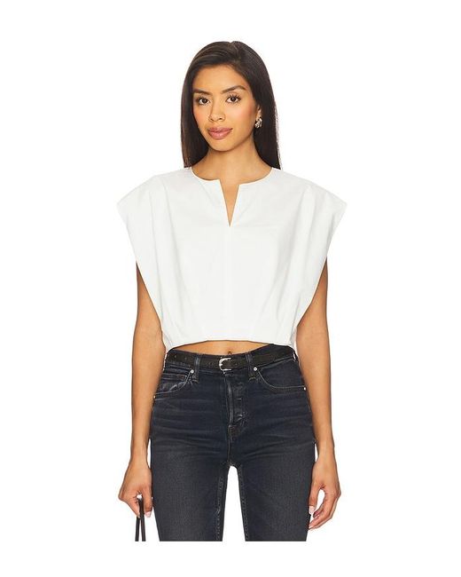 Jonathan Simkhai White Wrenli Pleated Top