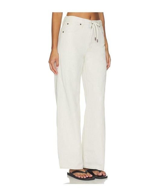 FRAME White The Off Duty Drawstring Bow Jeans