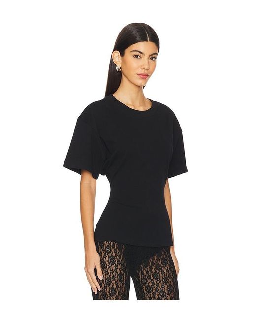 EB DENIM Black Cinched Waist Jersey Tee