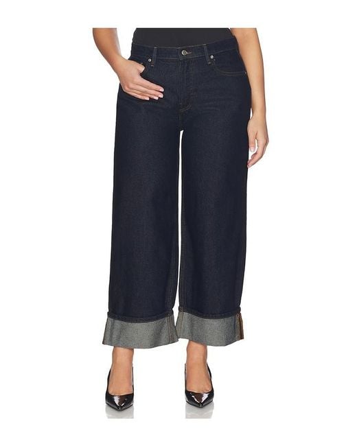 GOOD AMERICAN Blue Good Standard Baggy Cuffed Jeans