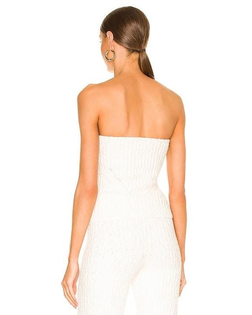 Nbd White Tara Boucle Knit Bustier Tube Top