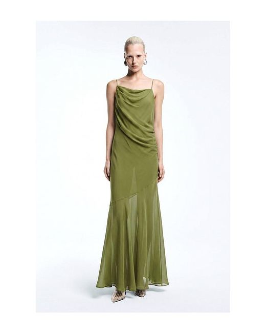 REVOLVE LOS ANGELES Green Siagre Silk Backless Gown