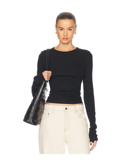 GRLFRND Black Crew Neck Extra Long Sleeve Tee