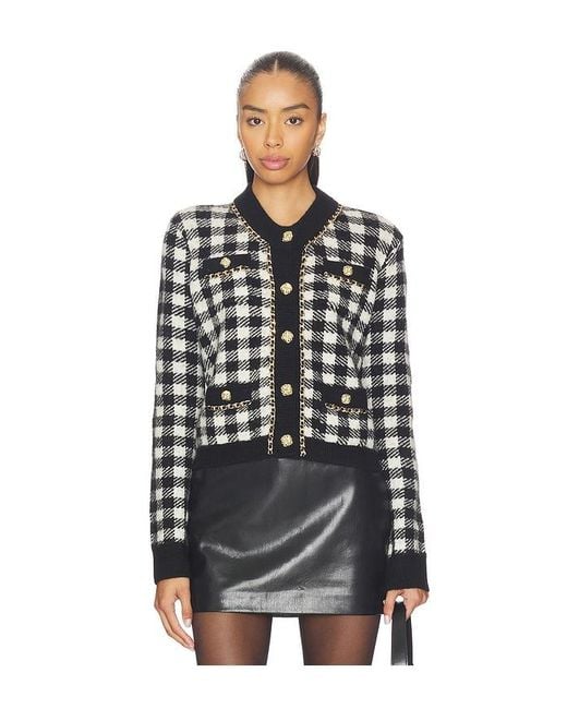Generation Love Black Selma Houndstooth Cardigan