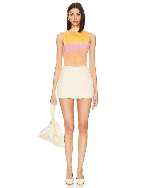 Lovers + Friends Orange Giada Sheer Top