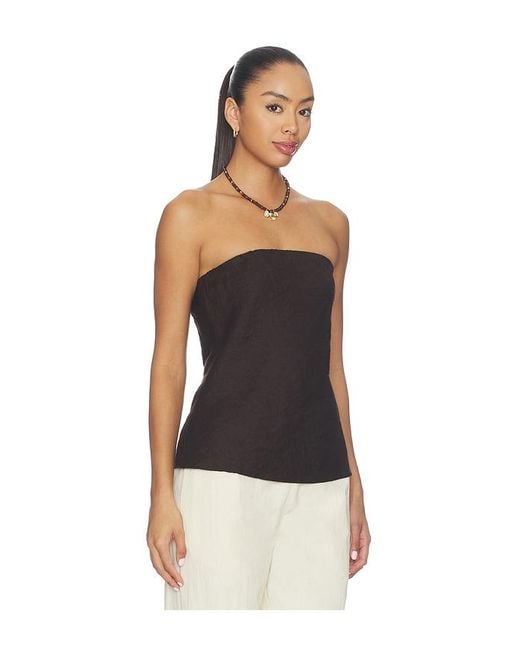 DONNI. Black The Linen Tube Top