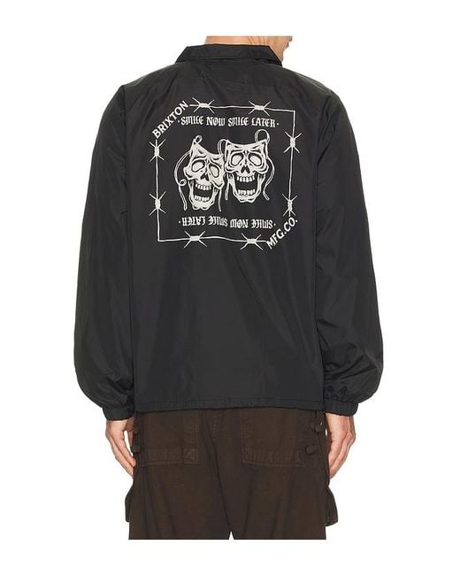 Brixton Black Watchman Lightweight Coaches Jacket for men