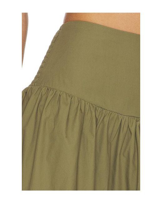 Susana Monaco Green X Revolve Poplin Drop Waist Skirt