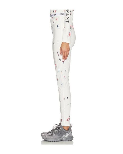 Perfect Moment White Printed Base Layer Legging