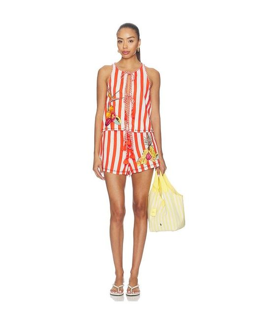 Farm Rio Orange Short With Rope