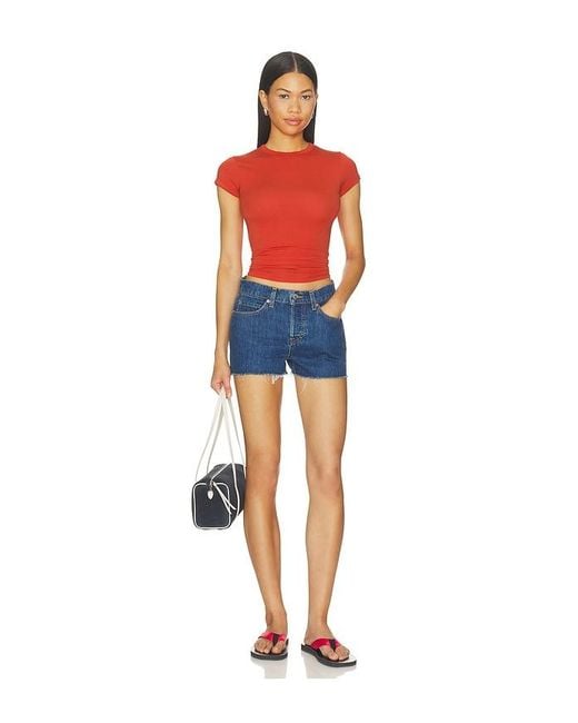 GRLFRND Red Crew Neck Slim Fit Tee