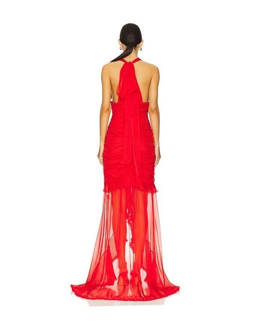 For Love & Lemons Red Kayta Gown