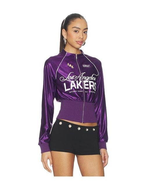 OFF SEASON Purple La Lakers Cropped Track Jacket