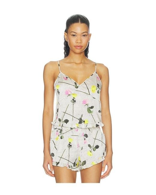 Fleur du Mal White Ruffle Cami Top