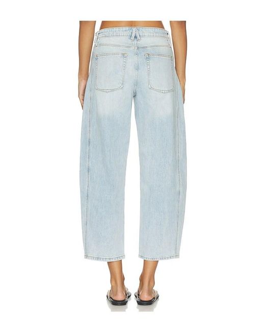 GOOD AMERICAN Blue High Barrel Ankle Jeans