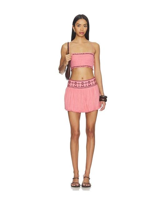 Rococo Sand Pink Smocking Bandeau Top