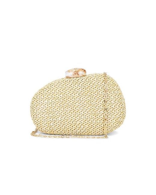 Dolce Vita White Dionne Raffia Box Clutch