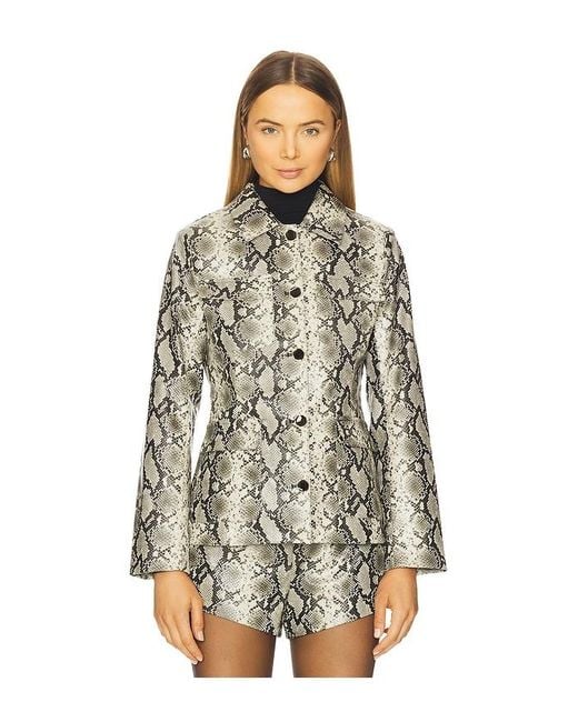 BLOUSON PYTHON en Grey Line & Dot en coloris Multicolor