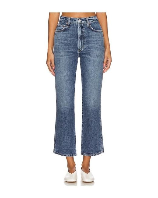 Agolde Blue Pinch Waist High Rise Kick Flare Jeans