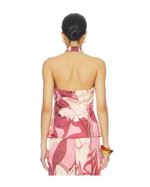 Seven Wonders Red Kaeli Tie Front Halter Top