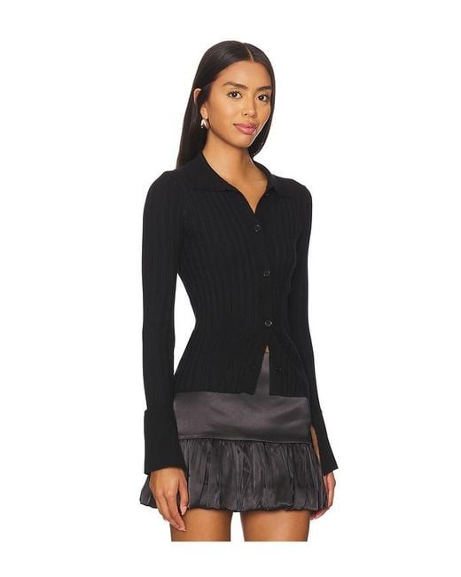 MORE TO COME Black Brandy Button Front Sweater