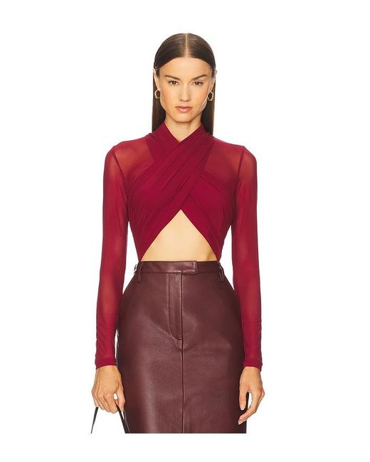 Bardot Red Aliyah Wrap Bodysuit