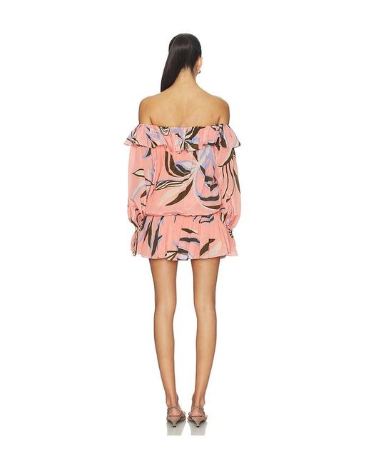 Rococo Sand Orange Off Shoulder Short Dress