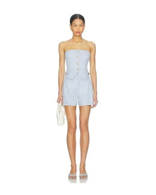 Generation Love White Ellery Chambray Suiting Bustier