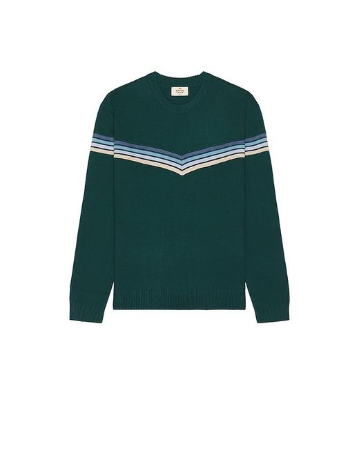 Marine Layer Green Chevron Varsity Crew Sweater for men