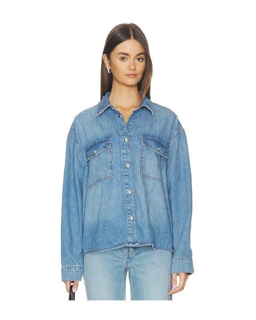 Anine Bing Blue Paxton Shirt