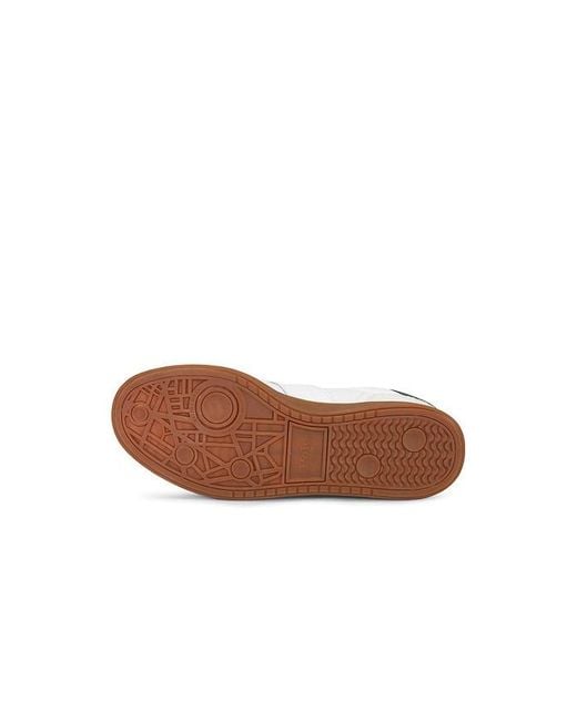 Polo Ralph Lauren White Bedford Leather And Suede Low Top Sneaker for men