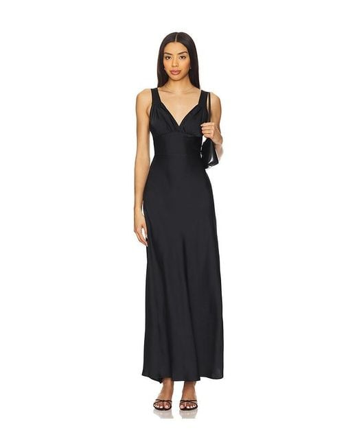 WeWoreWhat Black Ruched Cup Slip Maxi Dress