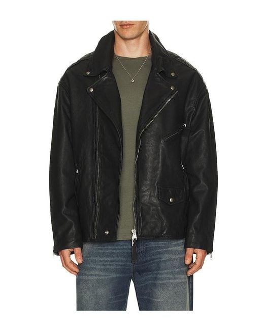 AllSaints Black Bradford Biker Jacket for men