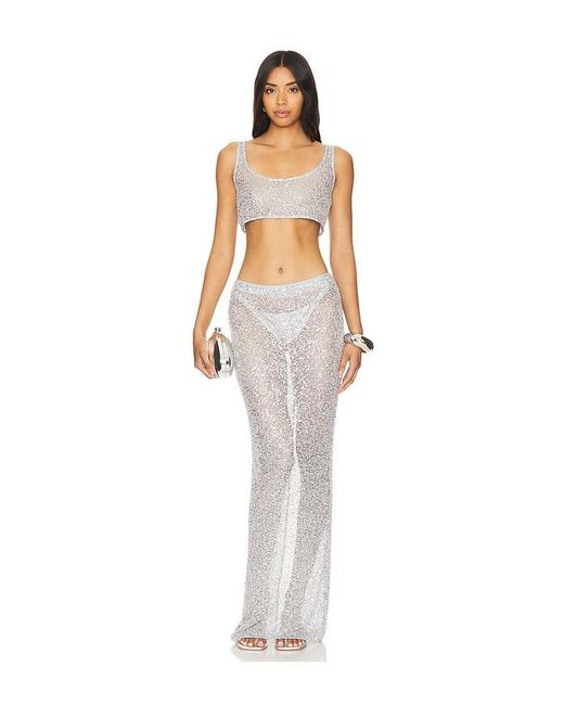 Nbd White Shanti Maxi Skirt