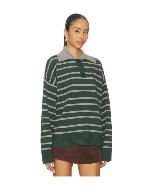 ALL THE WAYS Green Clydie Polo Sweater