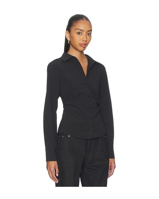 ALL THE WAYS Black Millie Button Up Top