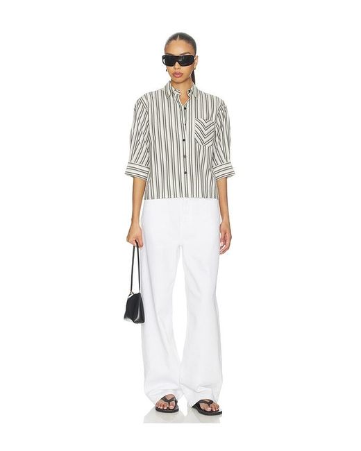 Rag & Bone White Lucia Stripe Poplin Shirt