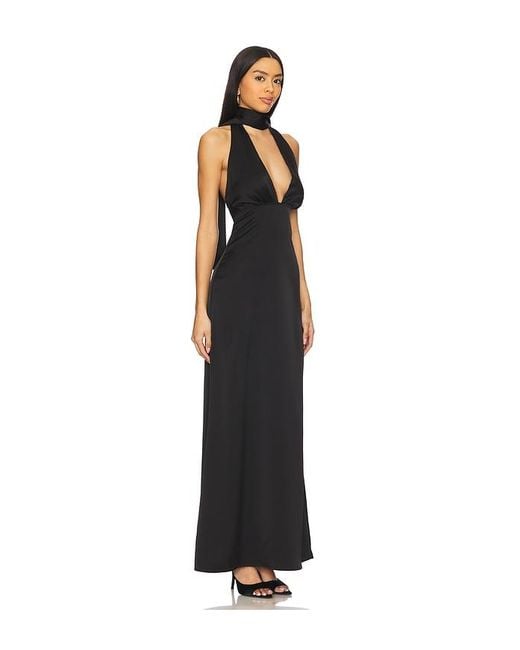 superdown Black Bethany Halter Gown