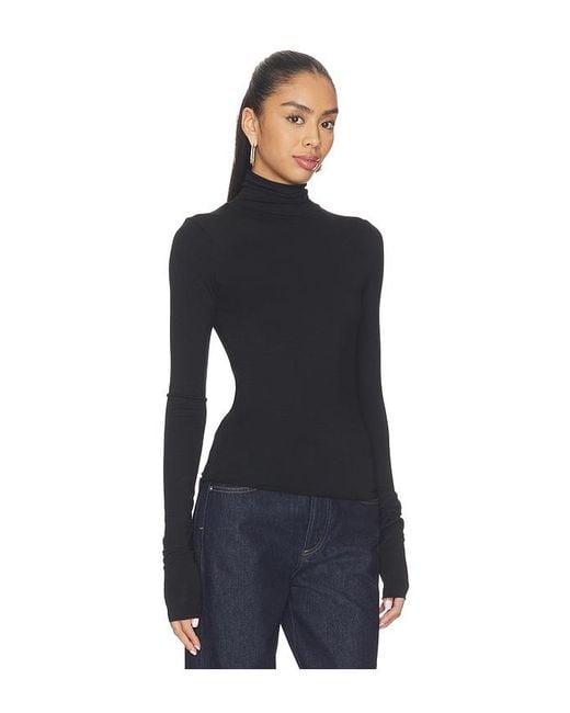ÉTERNE Blue Fitted Turtleneck Top