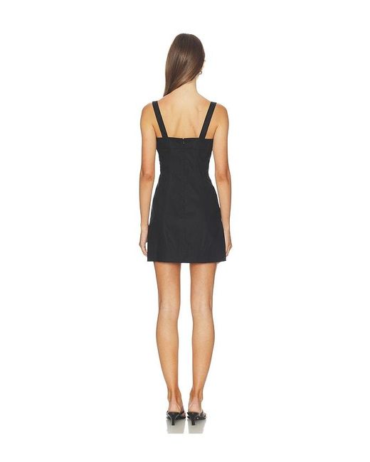 GOOD AMERICAN Black The Structured Linen Mini Dress