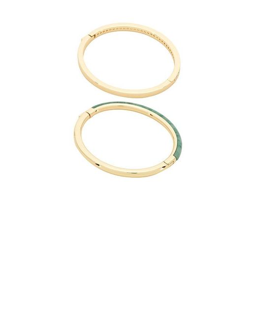 Roxanne Assoulin Multicolor Semi Stone Channel Set Hinged Cuff Set Of 2