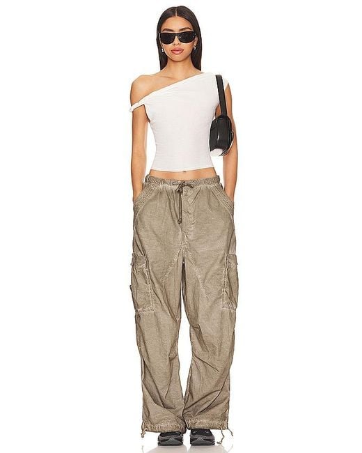 Jaded London Natural Oil Wash Parachute Pants