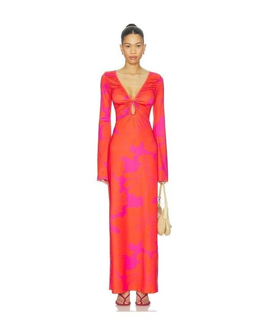 Eywasouls Malibu Red Diana Bell Dress