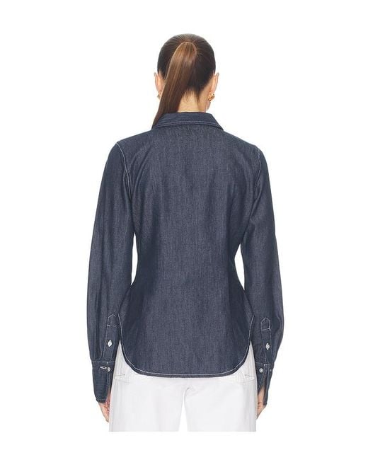 Helsa Blue Denim Fitted Shirt